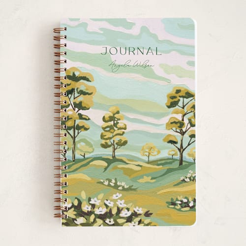 This is a golden light journals with standard by Paper Sun Studio called green valley printing on premium cover stock in notebook