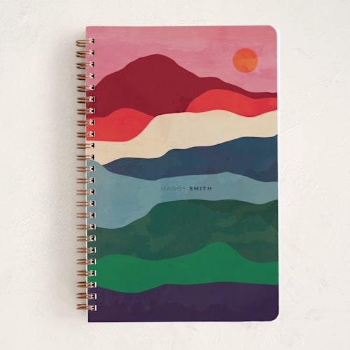 This is a navy journals with standard by Mojca Dolinar called pink sky printing on premium cover stock in notebook