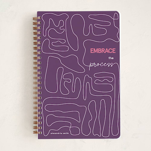 This is a plum journals with standard by Wendy Sumida called embrace the process printing on premium cover stock in notebook