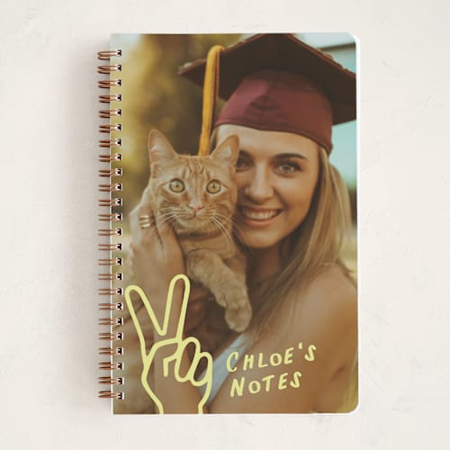 This is a lemon journals with standard by Ekko Studio called peace out printing on premium cover stock in notebook