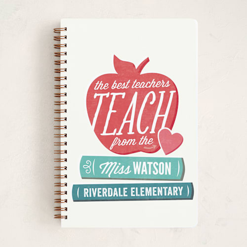 This is a apple journals with standard by Jessie Steury called teach from the heart printing on premium cover stock in notebook