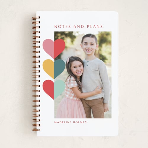 This is a confetti journals with standard by Leah Ragain called hearts trio printing on premium cover stock in notebook