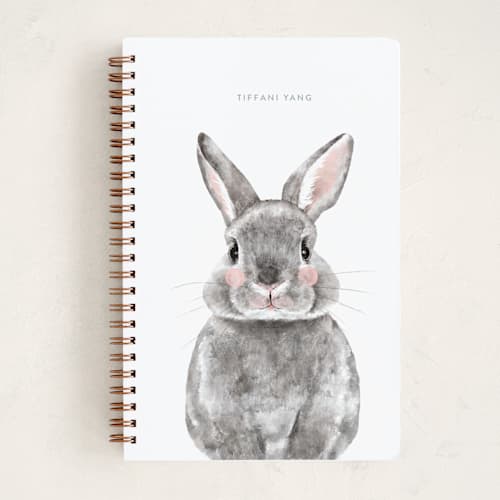 This is a denim journals with standard by Cass Loh called baby animal rabbit printing on premium cover stock in notebook