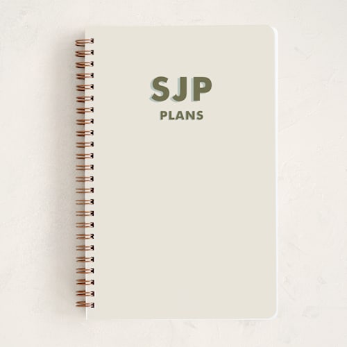 This is a olive journals with standard by Ellen Schlegelmilch called shadowed printing on premium cover stock in notebook