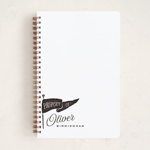 This is a licorice journals with standard by Oscar and Emma - Karly Depew called vintage pennant printing on premium cover stock in notebook