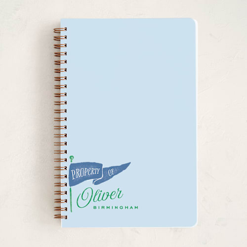 This is a blueberry journals with standard by Oscar and Emma - Karly Depew called vintage pennant printing on premium cover stock in notebook