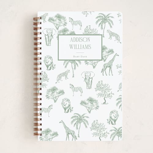 This is a palm journals with standard by Jenna Holcomb called safari toile printing on premium cover stock in notebook