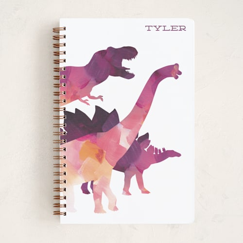 This is a mixed berry journals with standard by Holly Whitcomb called dinosaur stomp printing on premium cover stock in notebook