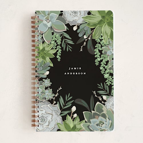 This is a midnight journals with standard by Susan Moyal called wild succulents printing on premium cover stock in notebook