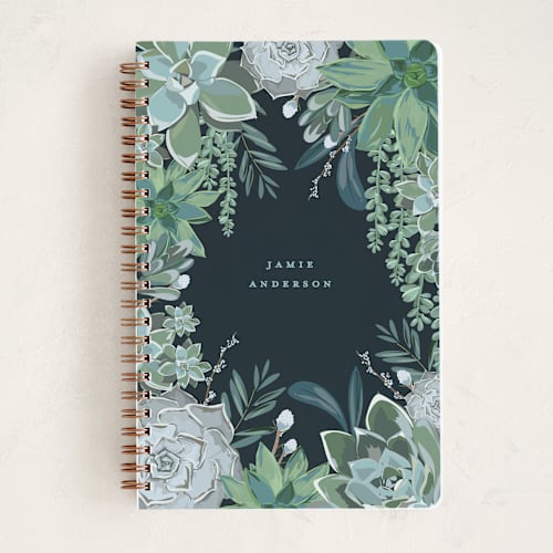 This is a indigo journals with standard by Susan Moyal called wild succulents printing on premium cover stock in notebook