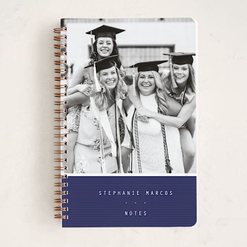 This is a navy journals with standard by Lea Delaveris called letterboard printing on premium cover stock in notebook