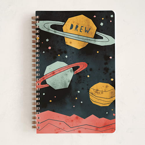 This is a saturn journals with standard by Susanne Kasielke called space planets printing on premium cover stock in notebook