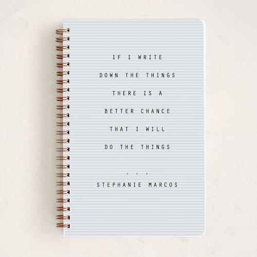 This is a dust journals with standard by Lea Delaveris called letterboard printing on premium cover stock in notebook