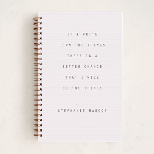 This is a blush journals with standard by Lea Delaveris called letterboard printing on premium cover stock in notebook