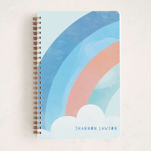 This is a periwinkle journals with standard by Lori Wemple called bright rainbow printing on premium cover stock in notebook