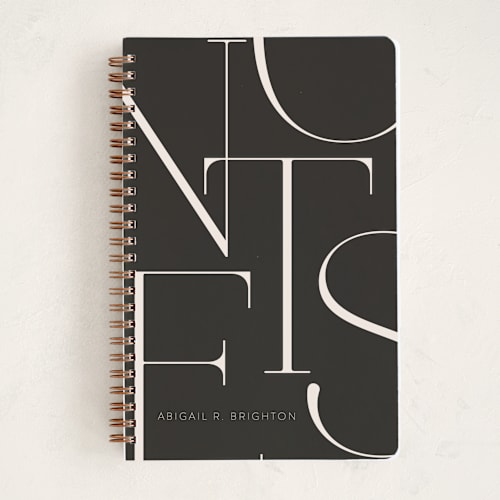 This is a charcoal journals with standard by Iveta Angelova called elegant notes printing on premium cover stock in notebook