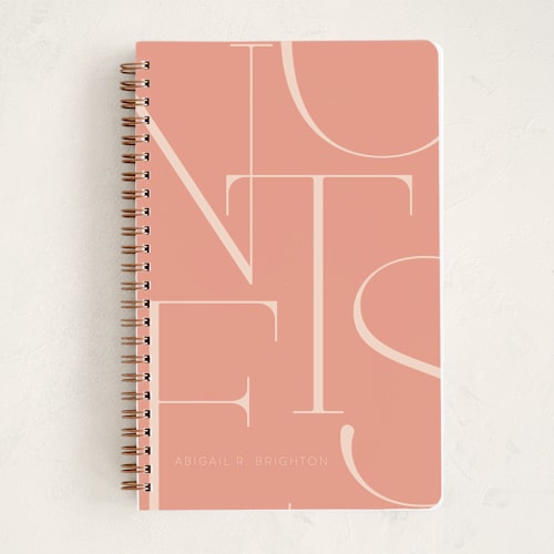 This is a coral journals with standard by Iveta Angelova called elegant notes printing on premium cover stock in notebook