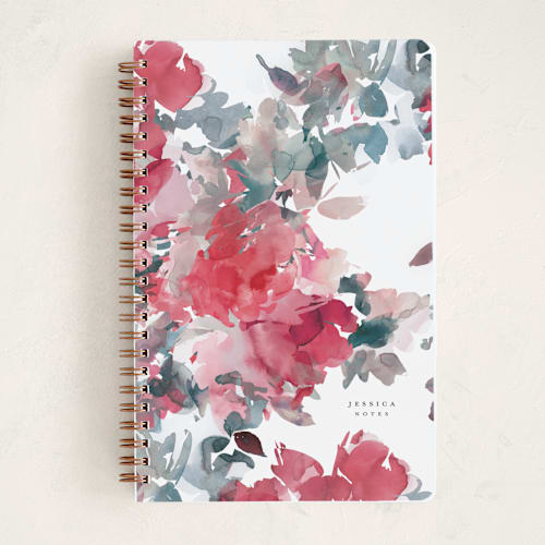 This is a ruby journals with standard by Lori Wemple called bouquets printing on premium cover stock in notebook
