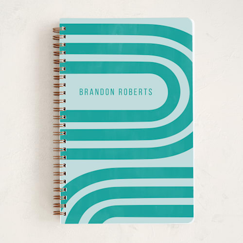 This is a turquoise journals with standard by Iveta Angelova called winding printing on premium cover stock in notebook