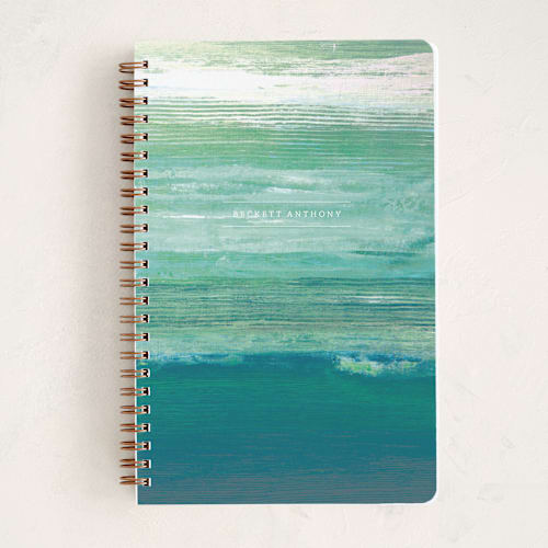 This is a sea green journals with standard by Jen Florentine called lined sea printing on premium cover stock in notebook