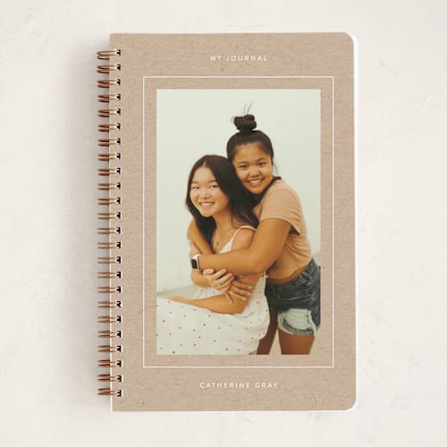 This is a kraft journals with standard by Kristel called framed journal printing on premium cover stock in notebook