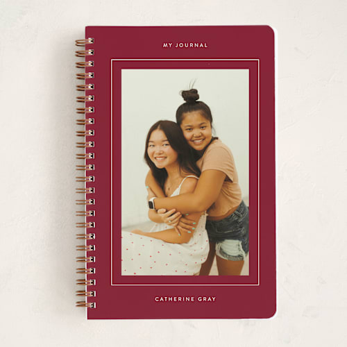 This is a scarlet journals with standard by Kristel called framed journal printing on premium cover stock in notebook