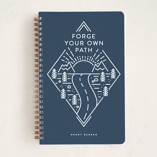This is a navy journals with standard by Jen Banks called forge printing on premium cover stock in notebook