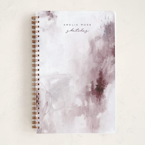 This is a eggplant journals with standard by Nicoletta Savod called abstract printing on premium cover stock in notebook