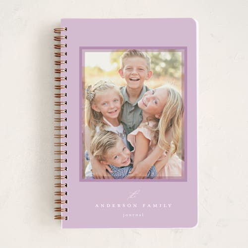 This is a lilac journals with standard by Emily Betts called sweet frame printing on premium cover stock in notebook