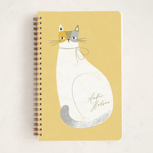 This is a marigold journals with standard by Monika Torun called feline notes printing on premium cover stock in notebook