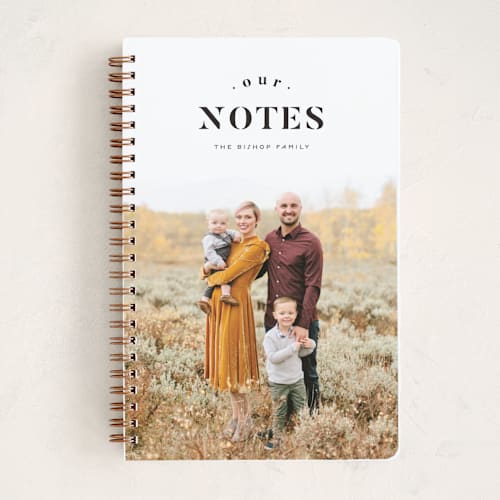 This is a charcoal journals with standard by Anastasia Makarova called our family notes printing on premium cover stock in notebook