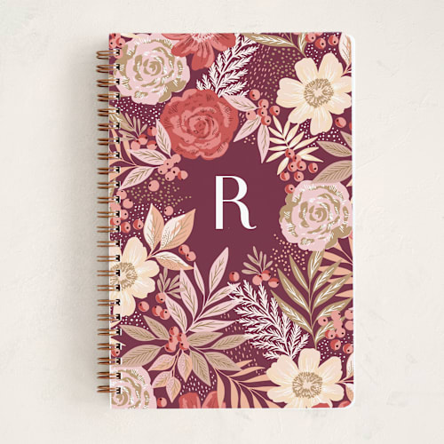 This is a hydrangea journals with standard by Alethea and Ruth called floral spread printing on premium cover stock in notebook