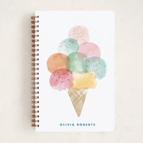 This is a sherbet journals with standard by Shirley Lin Schneider called sweet desserts printing on premium cover stock in notebook