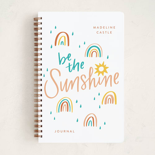 This is a coral journals with standard by Erin German called be the sunshine printing on premium cover stock in notebook