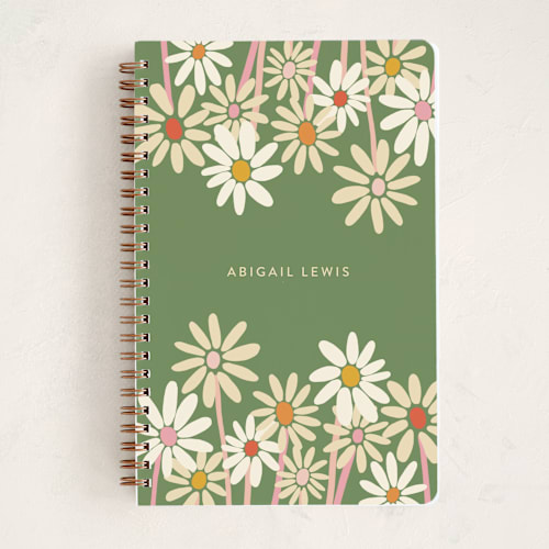 This is a grass journals with standard by Morgan Kendall called daisies printing on premium cover stock in notebook