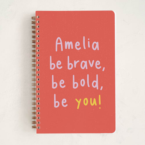 This is a papaya journals with standard by Maria Alou called be you printing on premium cover stock in notebook