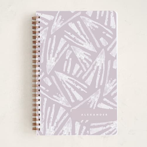 This is a lavender journals with standard by frau brandt called stamped printing on premium cover stock in notebook