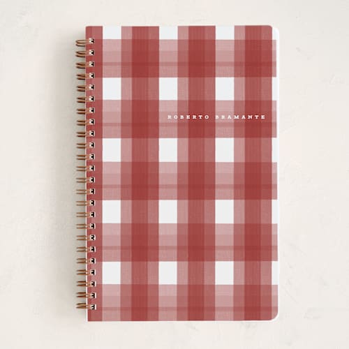 This is a merlot journals with standard by Corinne Malesic called plaid paper printing on premium cover stock in notebook
