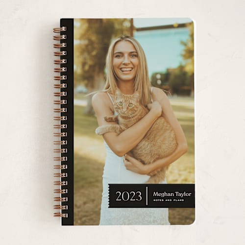 This is a noir journals with standard by Annie Clark called scribe printing on premium cover stock in notebook