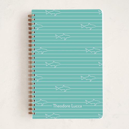 This is a pool journals with standard by Ro Pacifico called shark stripe printing on premium cover stock in notebook