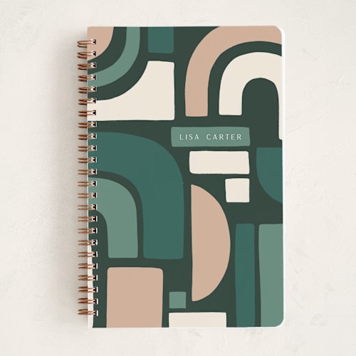 This is a forest journals with standard by Brandy Folse called abstract shapes printing on premium cover stock in notebook