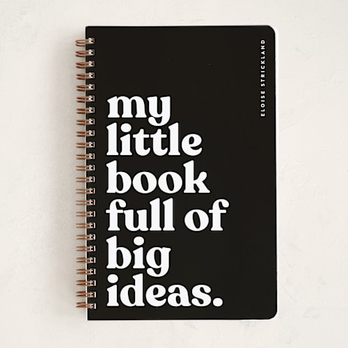 This is a noir journals with standard by Jessica Corliss called big idea book printing on premium cover stock in notebook