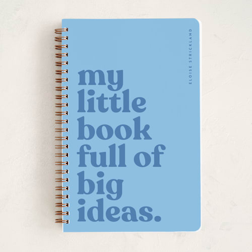 This is a blue jay journals with standard by Jessica Corliss called big idea book printing on premium cover stock in notebook