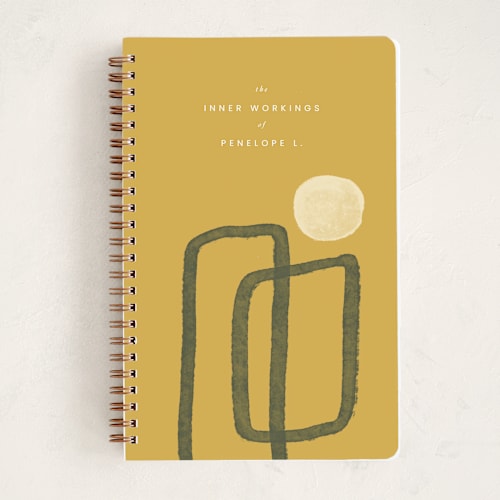 This is a mustard journals with standard by Adelyn T. called inner workings printing on premium cover stock in notebook