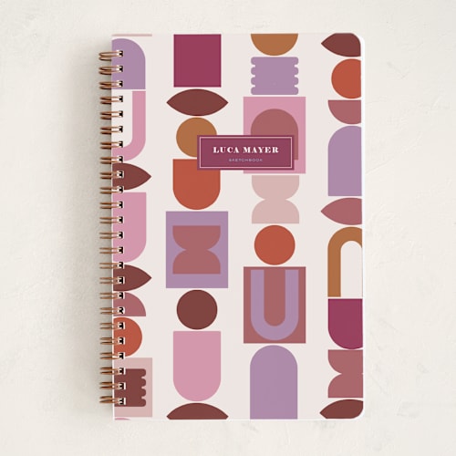 This is a cherry mix journals with standard by Pati Cascino called totens geo printing on premium cover stock in notebook