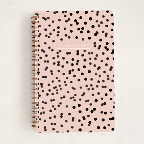 This is a blush journals with standard by Nadia Hassan called hello dotty printing on premium cover stock in notebook