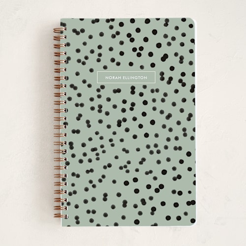 This is a sage journals with standard by Nadia Hassan called hello dotty printing on premium cover stock in notebook