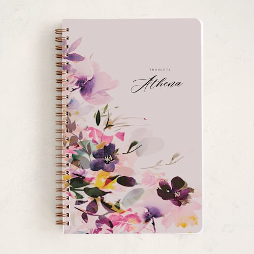This is a burnt rose journals with standard by Lori Wemple called botanique printing on premium cover stock in notebook