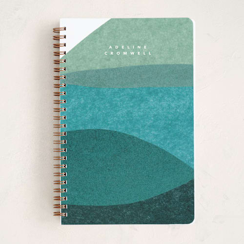 This is a aquamarine journals with standard by Carrie Moradi called sea dreams printing on premium cover stock in notebook
