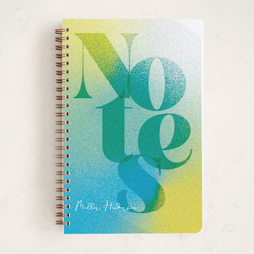This is a citrus blues journals with standard by Anna Elder called neon notes printing on premium cover stock in notebook